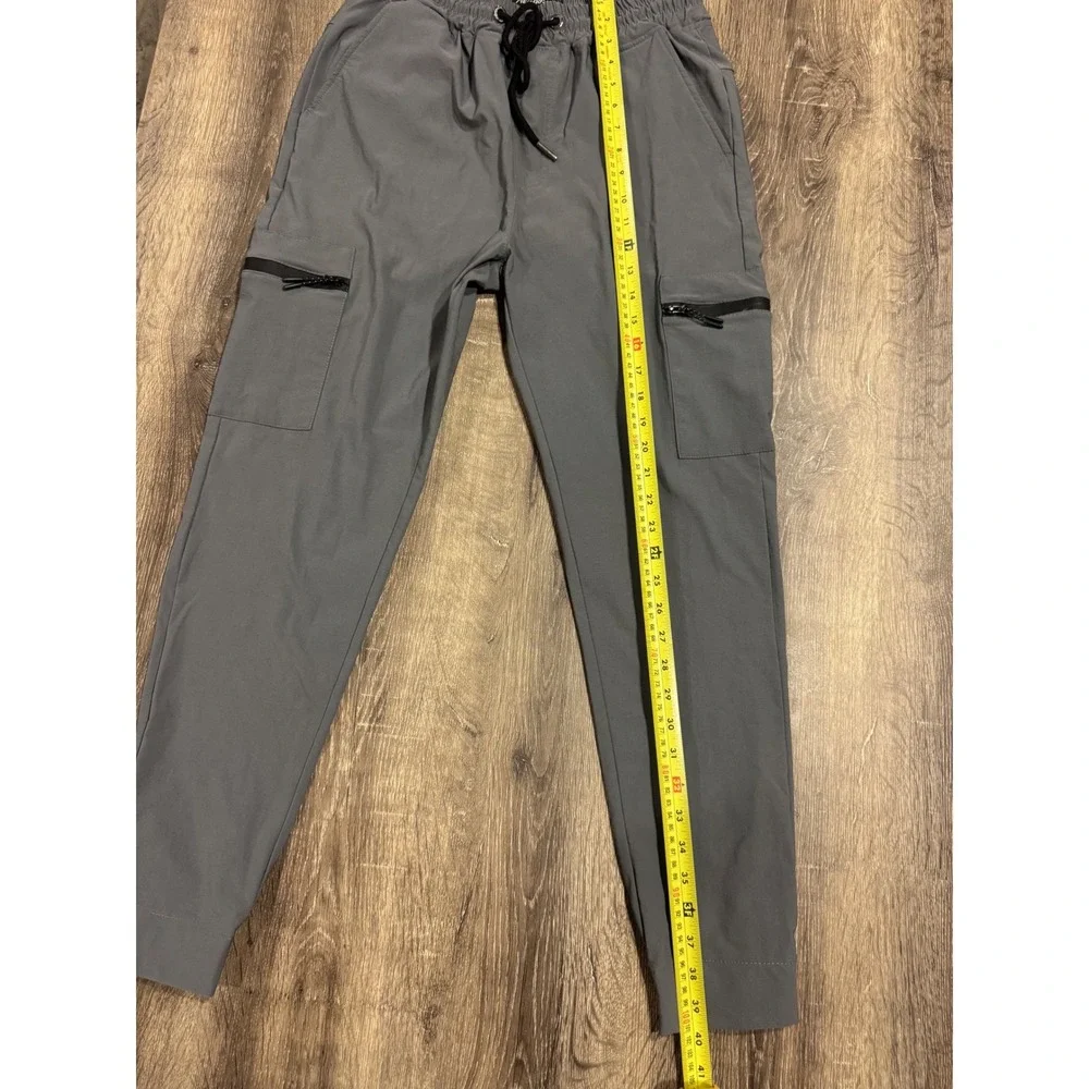 Aeropostale Mens Grey Tech Cargo Jogger Pants Size S Drawstring Tapered Leg
